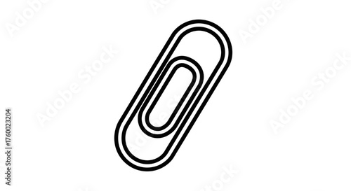 Minimalist Paperclip Illustration Over Black Backdrop For Various Design And Printing Needs
