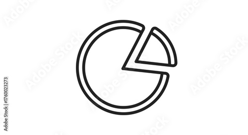 Minimalist Pie Chart Icon Representing Data Analysis For Business and Financial Visualizations