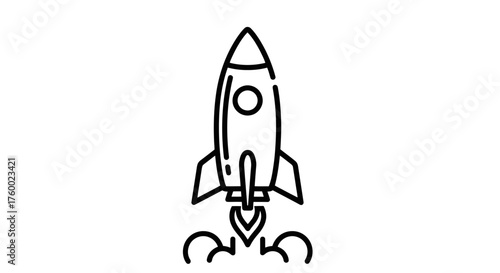Minimalist Rocket Silhouette On Black Backdrop Suitable For Technological Concepts