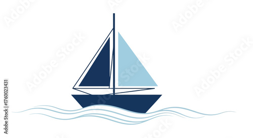 Minimalist Sailboat Design Floating Over Serene Waters With A Dark Background