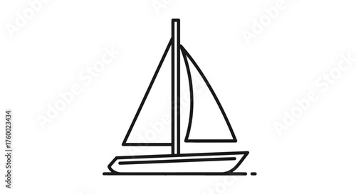 Minimalist Sailboat Icon: A Simplified Nautical Design For Digital Applications.