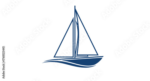 Minimalist Sailboat Icon Depiction On Black Background Ready For Branding And Design
