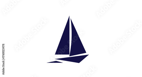 Minimalist Sailboat Silhouette On A Black Canvas, Emblem Of Coastal Exploration