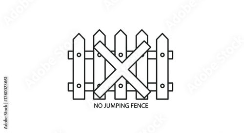 Minimalist Silhouette Depicting Obstructed Passage and Blocked Pathway with Black Backdrop