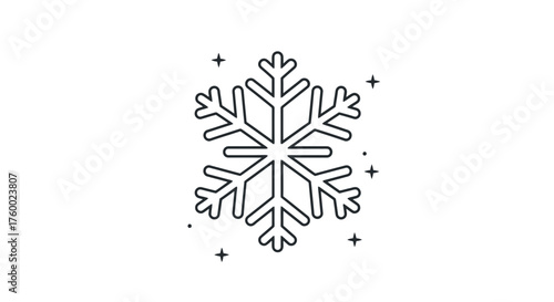 Minimalist Snowflake Design Against a Dark Backdrop for Winter Holiday Season