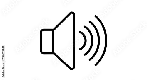 Minimalist Speaker Icon Illustrates Sound Presence in Digital Audio Communication