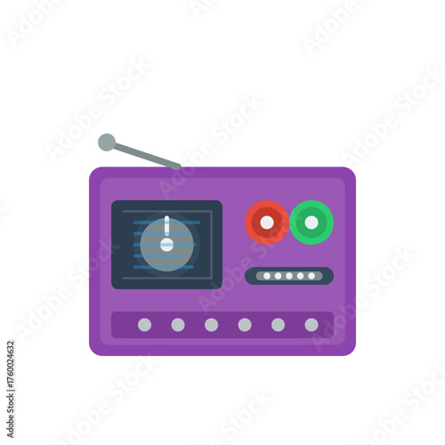 Vintage Radio Receiver Icon Flat Design