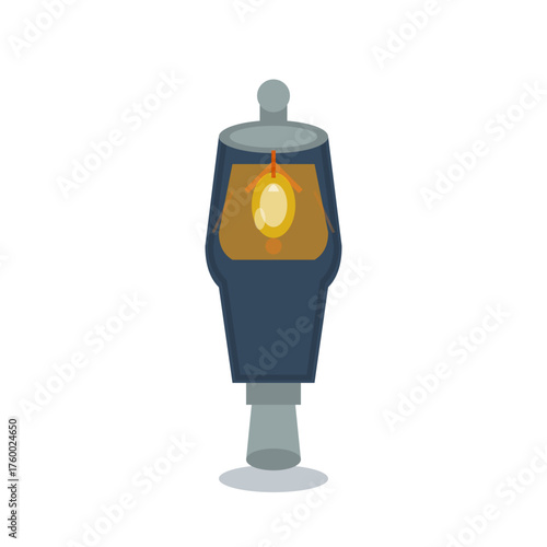 Vintage Oil Lantern Icon Flat Design
