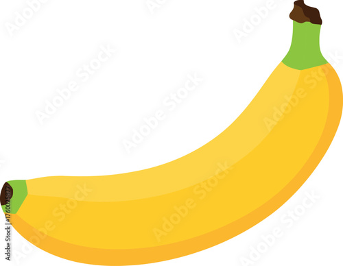 Bright yellow banana fruit icon for healthy eating and tropical food concepts