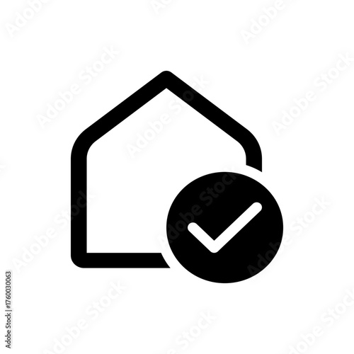 Black and white icon of an envelope with a check mark inside a circle indicating a completed message or task