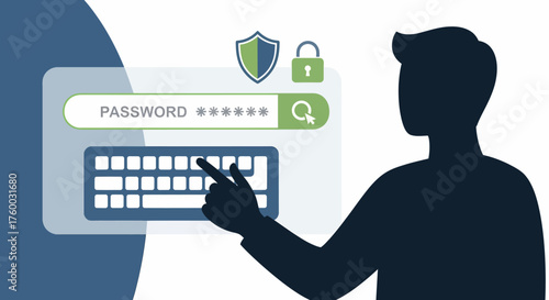 Safeguarding Digital Identity Enter Password for Secure Online Access Account Protection and Data Privacy Cyber Security Vector Illustration Modern Design