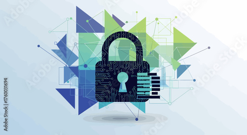 Secure your data with this modern, vibrant padlock design, ideal for technology, cybersecurity, and digital safety projects needing a professional touch