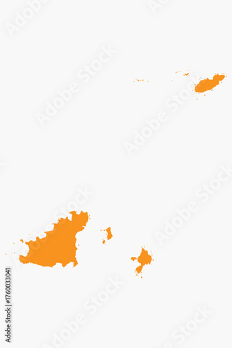 Vector graphic artwork suitable for print and web containing flat detailed map of GUERNSEY