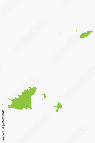 Vector graphic artwork suitable for print and web containing flat detailed map of GUERNSEY