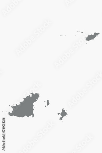 Vector graphic artwork suitable for print and web containing flat detailed map of GUERNSEY