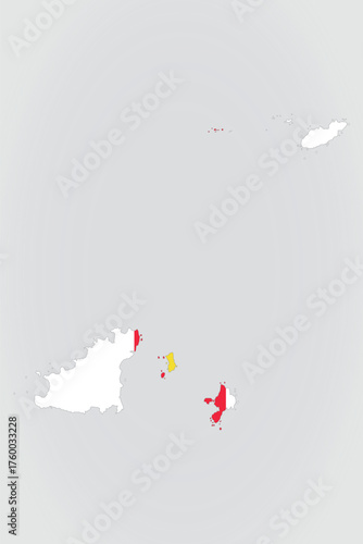 Vector graphic artwork suitable for print and web containing flat detailed map of GUERNSEY
