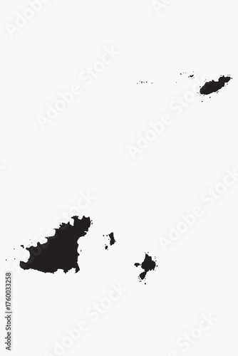 Vector graphic artwork suitable for print and web containing flat detailed map of GUERNSEY