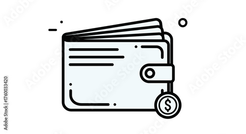 Minimalist Wallet Icon With Money Symbol Showcasing Financial Planning And Savings