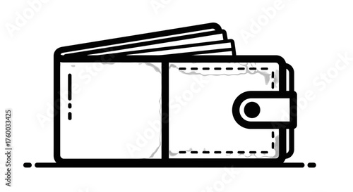 Minimalist Wallet Illustration Depicting Financial Management and Digital Payment Options