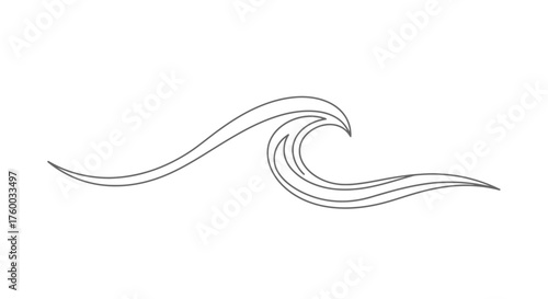 Minimalist Wave Illustration Depicting Serenity And The Power Of Oceanic Motion