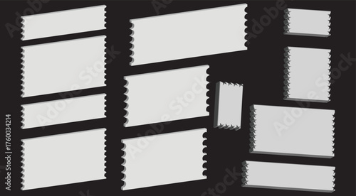 Vector art of blank postage stamp collection isolated on