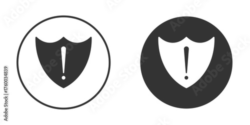Shield exclamation icon. filled flat sign for mobile concept. Vector graphics