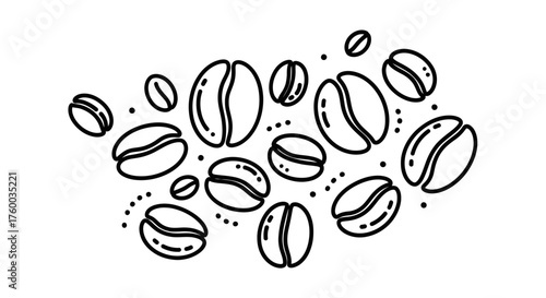 Minimalistic Coffee Bean Outline Design on Black Background Perfect For Coffee Lovers