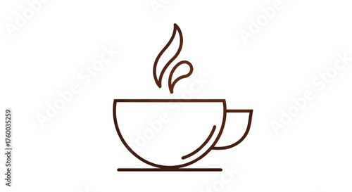 Minimalistic Coffee Cup Icon Emitting Steam On A Black Background Design Vector Art