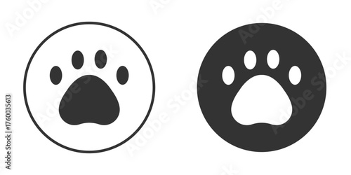 Paw icon. filled flat sign for mobile concept. Vector graphics