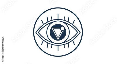 Mystical Eye Symbol Depicting Vision and Insight on Deep Black Background