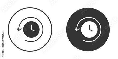 Past time icon. filled flat sign for mobile concept. Vector graphics