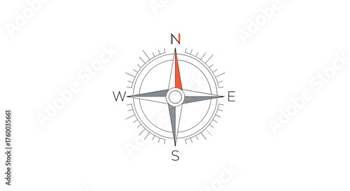 Navigation Compass Directional Concept Against A Dark Backdrop For Exploration Design