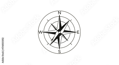 Navigation Compass Illustration, Pointing to the Direction of Success and Encouragement