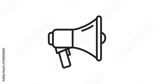 Minimalistic Megaphone Icon Illustration: A Strong Symbol Of Announcement And Communication