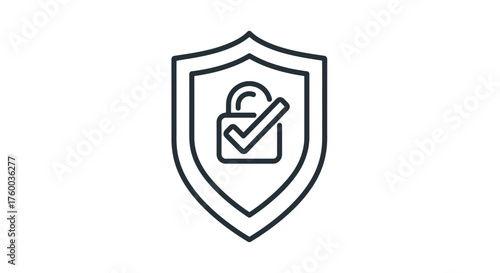 Online Security Assurance Concept: Shield Icon with Checkmark Suggests Complete Protection