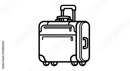 Minimalistic Travel Suitcase Illustration Depicting Tourism Preparations And Journey Adventures