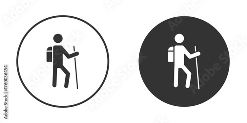 Hiking icon. filled flat sign for mobile concept. Vector graphics