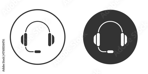 Headset icon. filled flat sign for mobile concept. Vector graphics