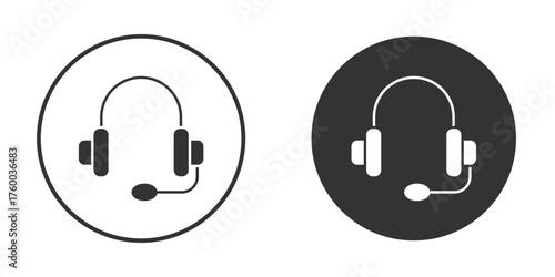 Headset icon. filled flat sign for mobile concept. Vector graphics
