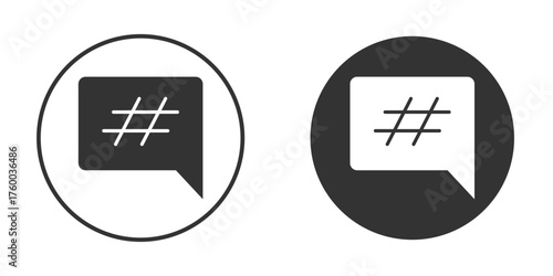 Hashtag icon. filled flat sign for mobile concept. Vector graphics
