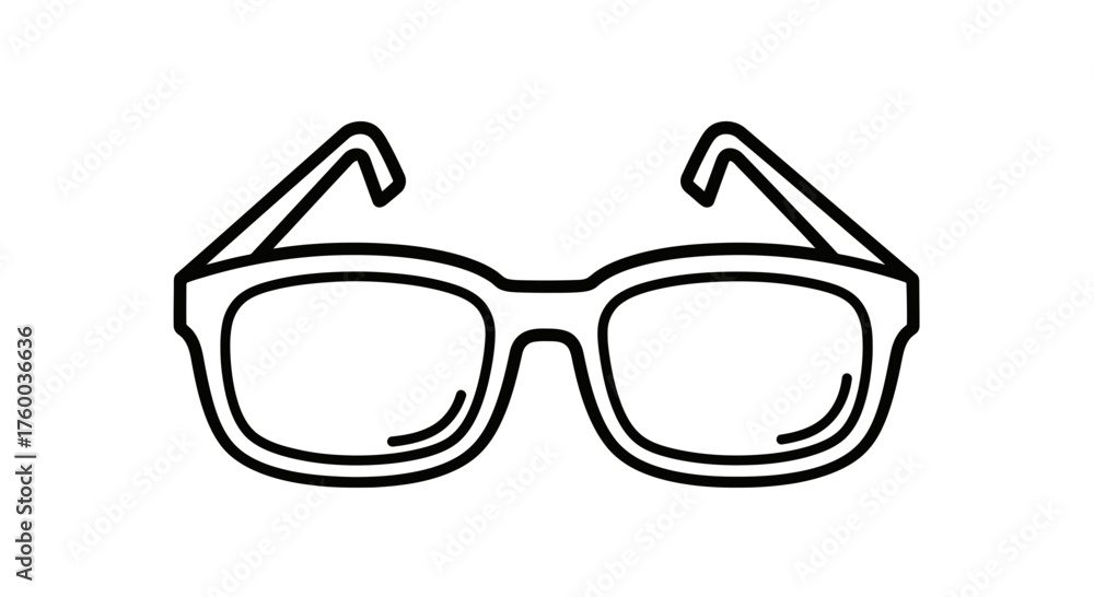 Fototapeta premium Minimalistic White Eyewear Silhouette On Black Background For Abstract Design Purposes