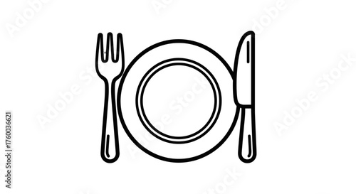 Minimalistic White Dining Set Silhouetted On Black Background Ready For Consumption
