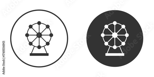 Ferris wheel icon. filled flat sign for mobile concept. Vector graphics