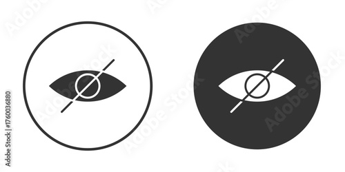 Eye crossed icon. filled flat sign for mobile concept. Vector graphics
