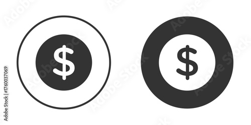 Dollar icon. filled flat sign for mobile concept. Vector graphics