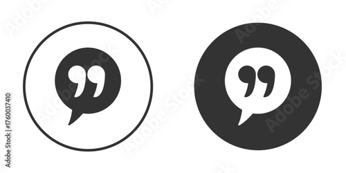 Comment quote icon. filled flat sign for mobile concept. Vector graphics