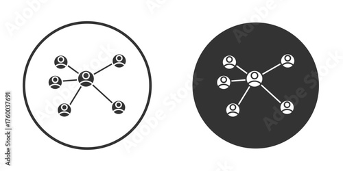 Chart network icon. filled flat sign for mobile concept. Vector graphics
