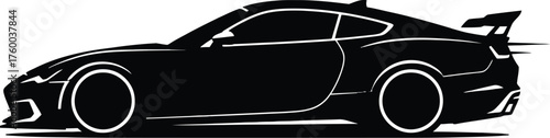 Dynamic Sports Coupe Side-Profile Silhouette - Solid Shape