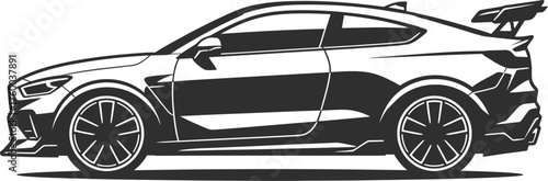 Sporty Crossover Utility Vehicle (CUV) Side-Profile Silhouette