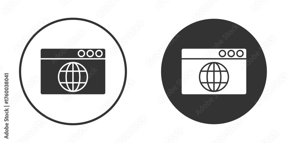 Obraz premium Browser icon. filled flat sign for mobile concept. Vector graphics